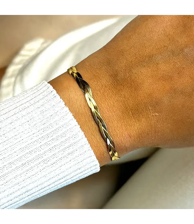 Cluse Armband Elevé braided snake gold