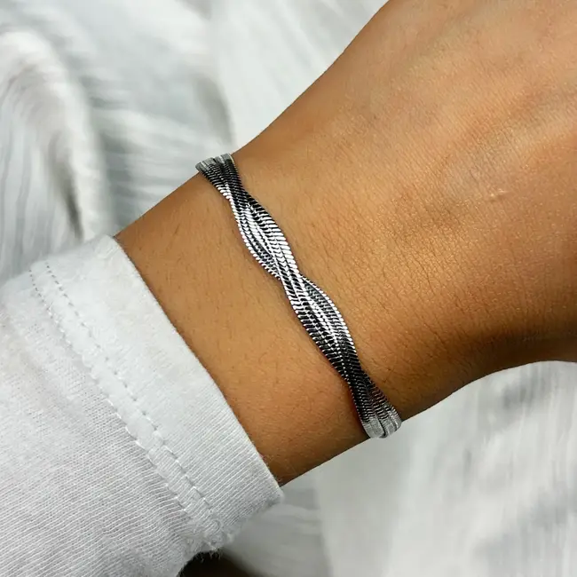 Cluse Armband Elevé twisted snake silver