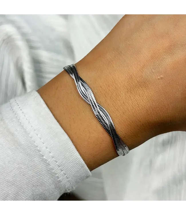 Cluse Armband Elevé twisted snake silver
