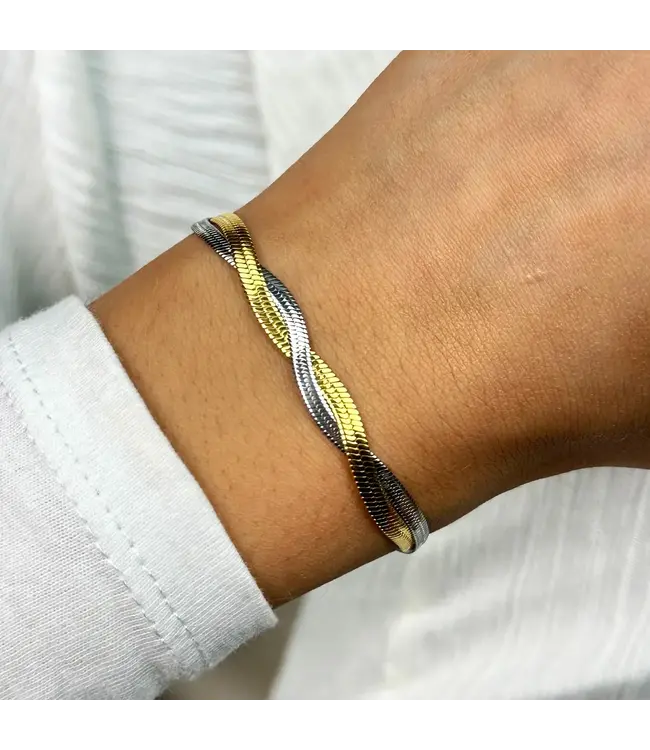 Cluse Armband Elevé braided snake bicolour