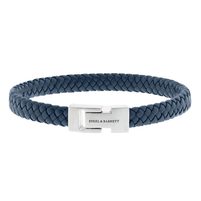 Steel & Barnett Leather Bracelet Archie Jeans Blue M