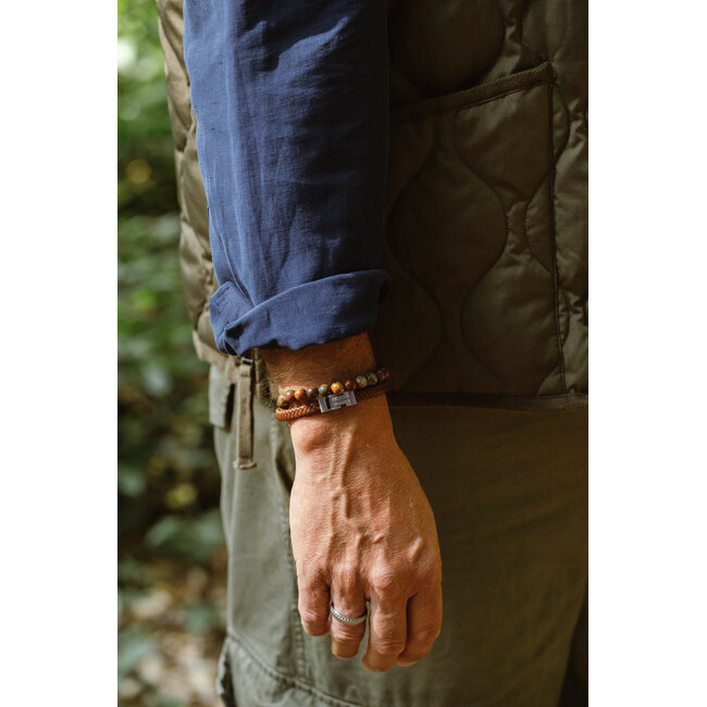 Steel & Barnett Leather Bracelet Archie Peanut M