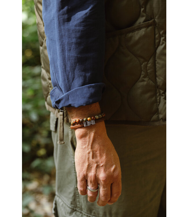 Steel & Barnett Leather Bracelet Archie Peanut M