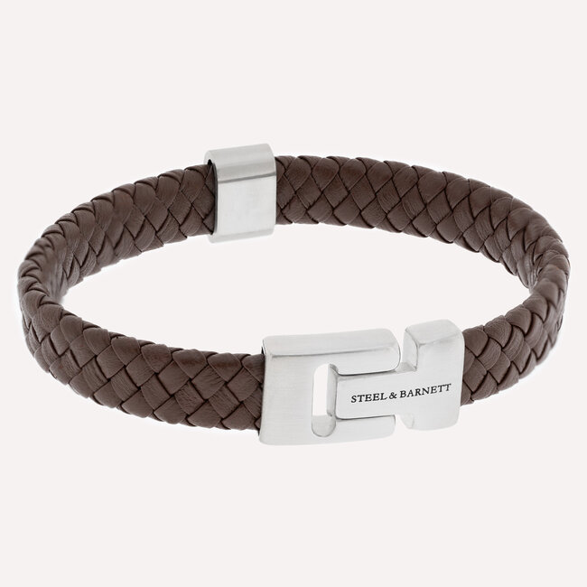 Steel & Barnett Leather Bracelet Harrison  Brown M