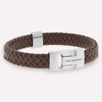Steel & Barnett Leather Bracelet Harrison  Brown M