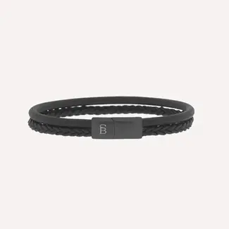 Steel & Barnett Leather Bracelet Denby Black Edition M