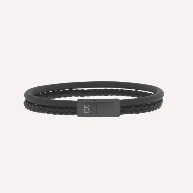 Steel & Barnett Leather Bracelet Denby Black Edition M