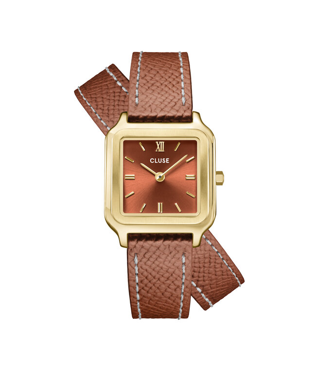 Cluse Uurwerk Gracieuse petite watch double leather nutshell, gold