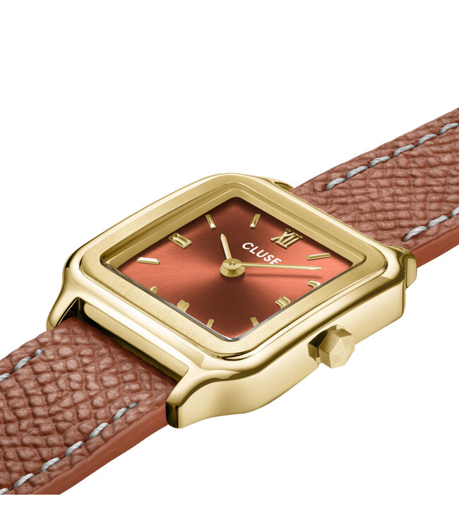 Cluse Uurwerk Gracieuse petite watch double leather nutshell, gold