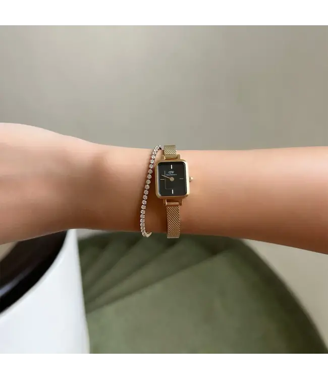 Daniel Wellington Uurwerk Quadro Mini Zwart/Goud