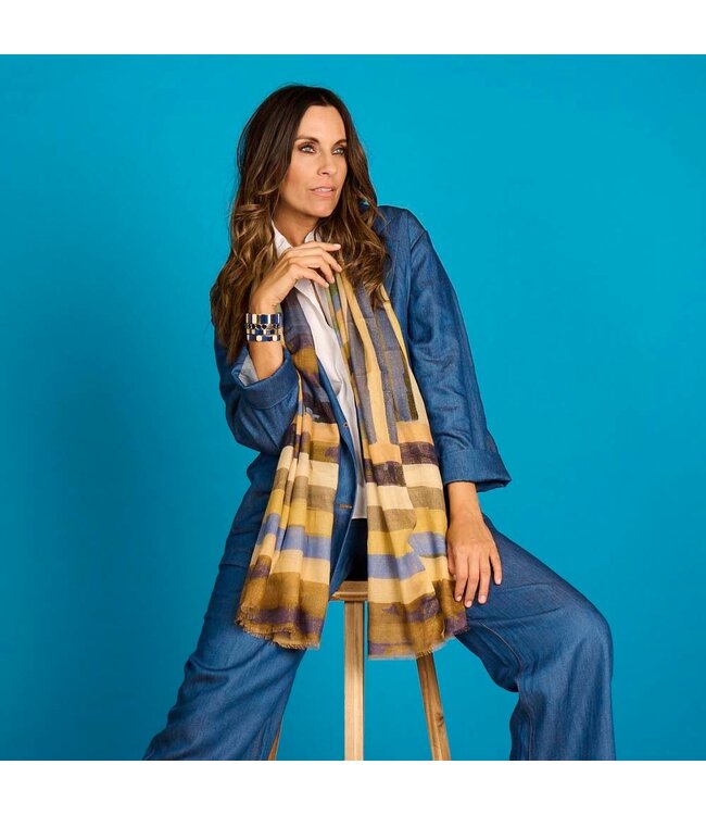 Les Cordes Sjaal LCSCARVES177 Blauw