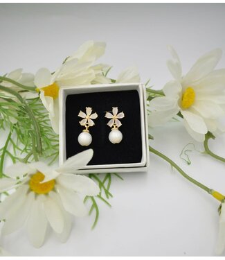Maison Cachet Oorring Fleurs Brillantes Blancs