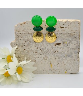 Maison Cachet Oorring Brillantes Vertes