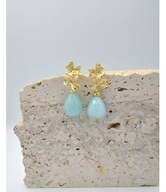 Maison Cachet Oorring Fleurs Doubles Ciel