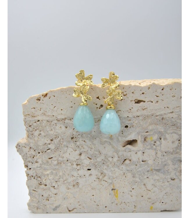 Maison Cachet Oorring Fleurs Doubles Ciel