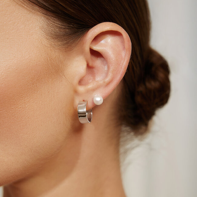 Ania Haie Oorring Flat Medium Hoop