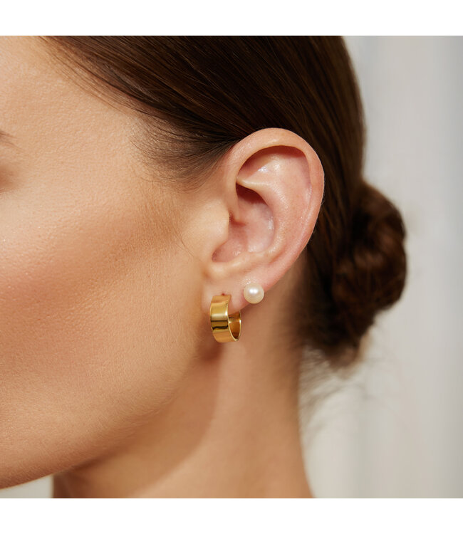 Ania Haie Oorring Flat Medium Hoop