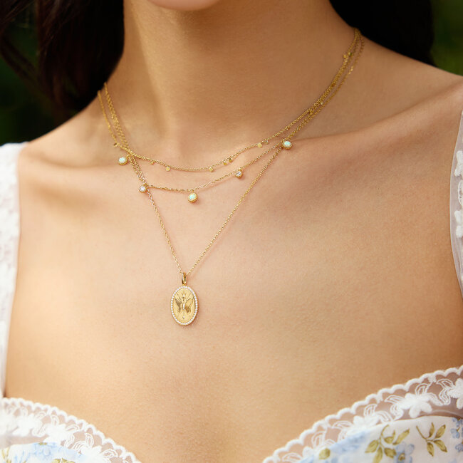 Ania Haie Halsketting Mini Disc Drop Stacking Gold