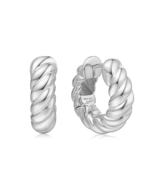 Ania Haie Oorring Bold Texture Medium Huggie Hoop