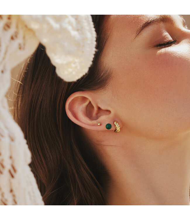 Ania Haie Oorring Bold Texture Small Huggie Hoop