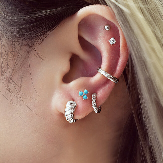 Ania Haie Oorring Texture Small Huggie Hoop