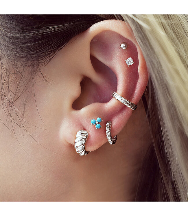 Ania Haie Oorring Texture Small Huggie Hoop