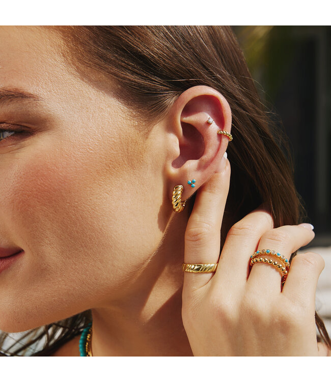 Ania Haie Oorring Texture Small Huggie Hoop