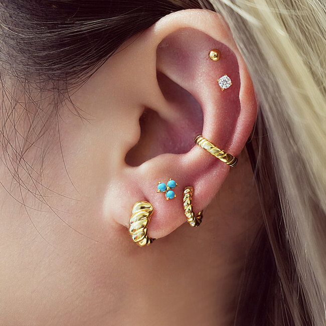 Ania Haie Oorring Texture Small Huggie Hoop