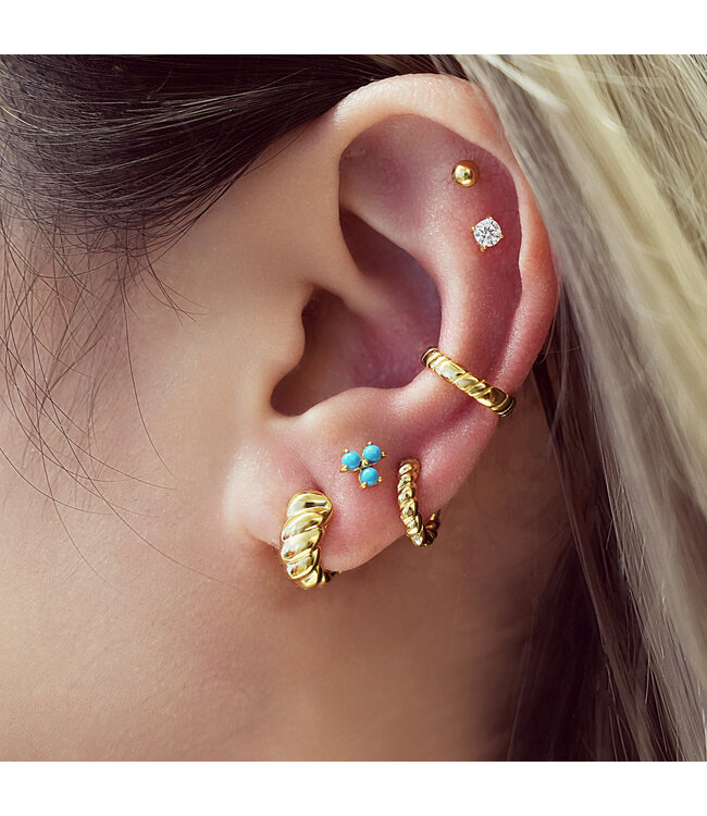 Ania Haie Oorring Texture Small Huggie Hoop