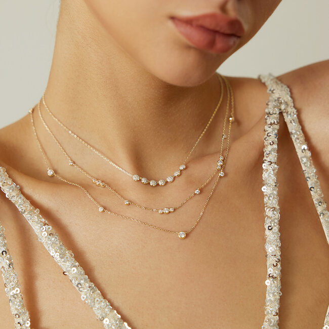 Ania Haie Halsketting Pavé Multi Beaded Chain Gold