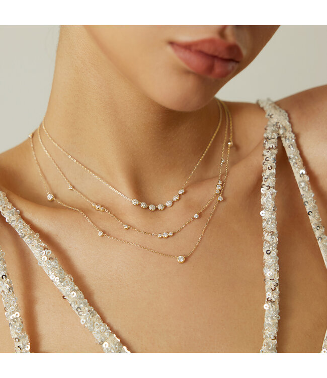 Ania Haie Halsketting Pavé Multi Beaded Chain Gold