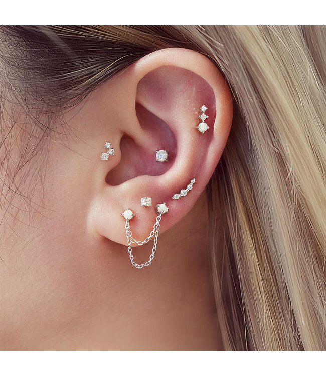 Ania Haie Oorring Bezel Beaded Stone Stud