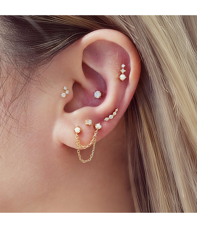 Ania Haie Oorring Bezel Beaded Stone Stud