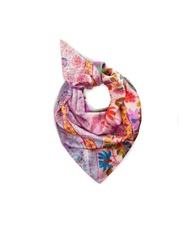 Codello Sjaal Triangle Pattern Mix Silk Red