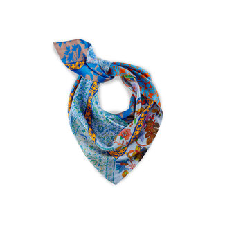 Codello Sjaal Triangle Pattern Mix Silk Blue