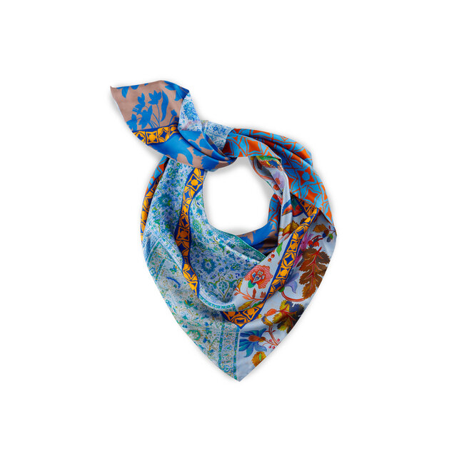 Codello Sjaal Triangle Pattern Mix Silk Blue