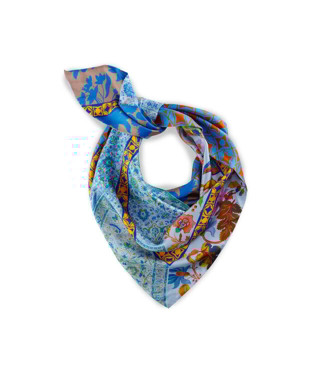 Codello Sjaal Triangle Pattern Mix Silk Blue