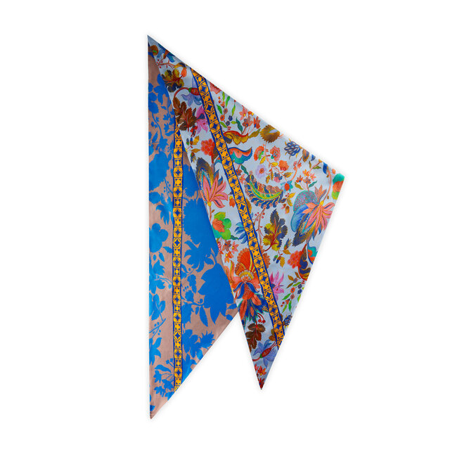 Codello Sjaal Triangle Pattern Mix Silk Blue