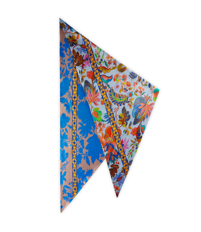 Codello Sjaal Triangle Pattern Mix Silk Blue