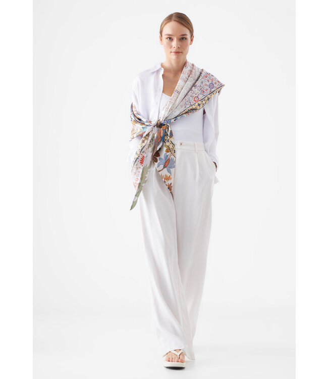 Codello Sjaal Triangle Pattern Mix Silk Beige