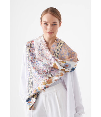 Codello Sjaal Triangle Pattern Mix Silk Beige