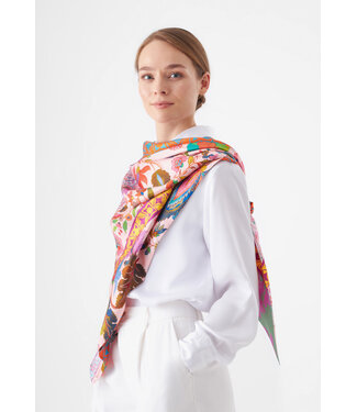 Codello Sjaal Triangle Pattern Mix Silk Red
