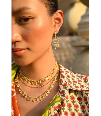 Christine Bekaert Oorring Amphora Small/Gold Beads