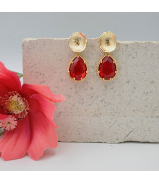 Maison Cachet Oorring Fleurs Rouges