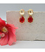 Maison Cachet Oorring Fleurs Rouges