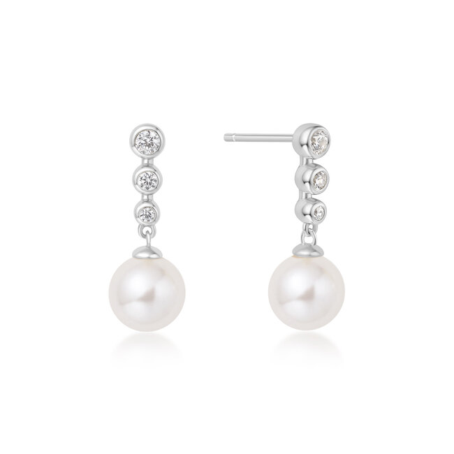Ania Haie Oorring Tennis beaded stone pearl drop stud