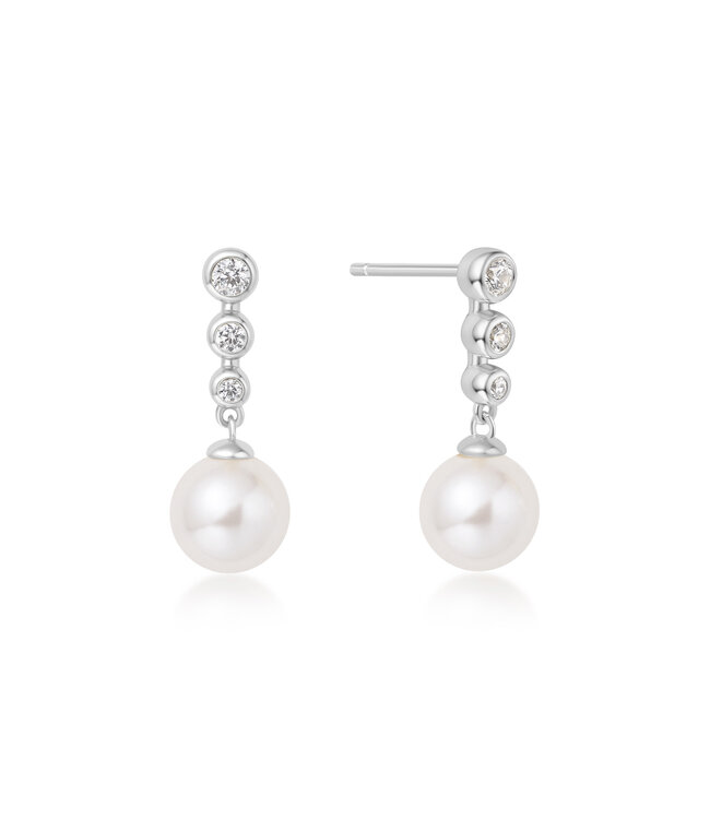 Ania Haie Oorring Tennis beaded stone pearl drop stud