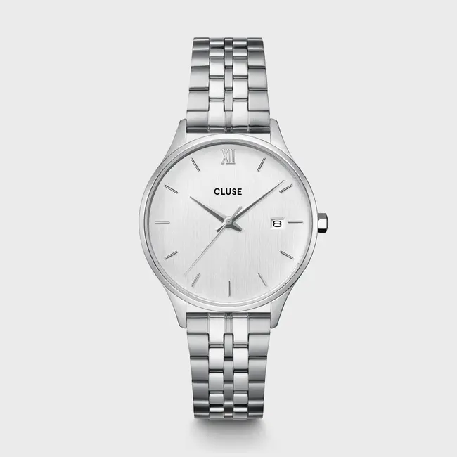 Cluse Uurwerk Minuit Date Steel Silver