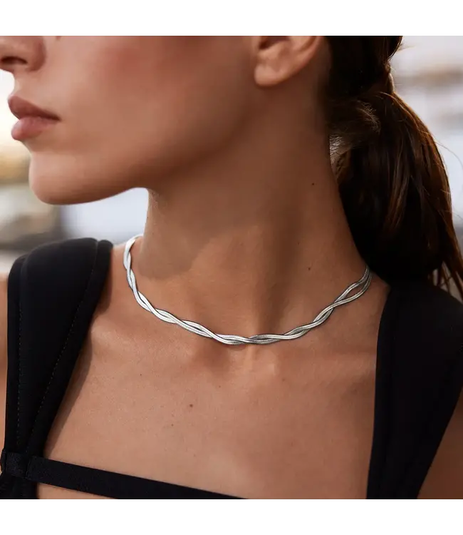 Cluse Halsketting Élevé Twisted Snake, Silver Colour