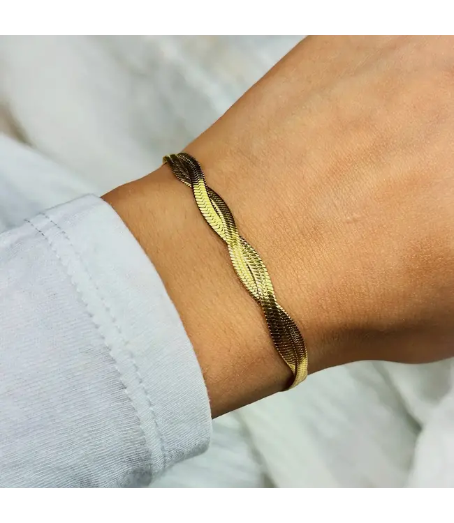 Cluse Armband Élevé Twisted Snake, Gold Colour